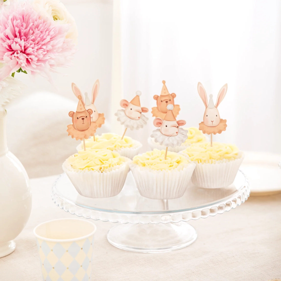 Tortadísz topper szett nyuszi, maci, egér, baby – 6 db