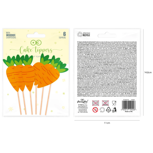 Toppery na tortu mrkvy 6 ks