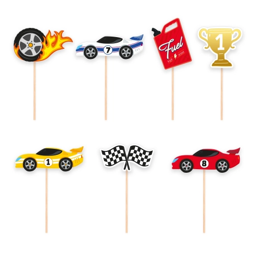 Decor pentru tort Race On, set 7 piese