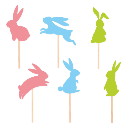 Toppery na tortu zajaciky 6 ks