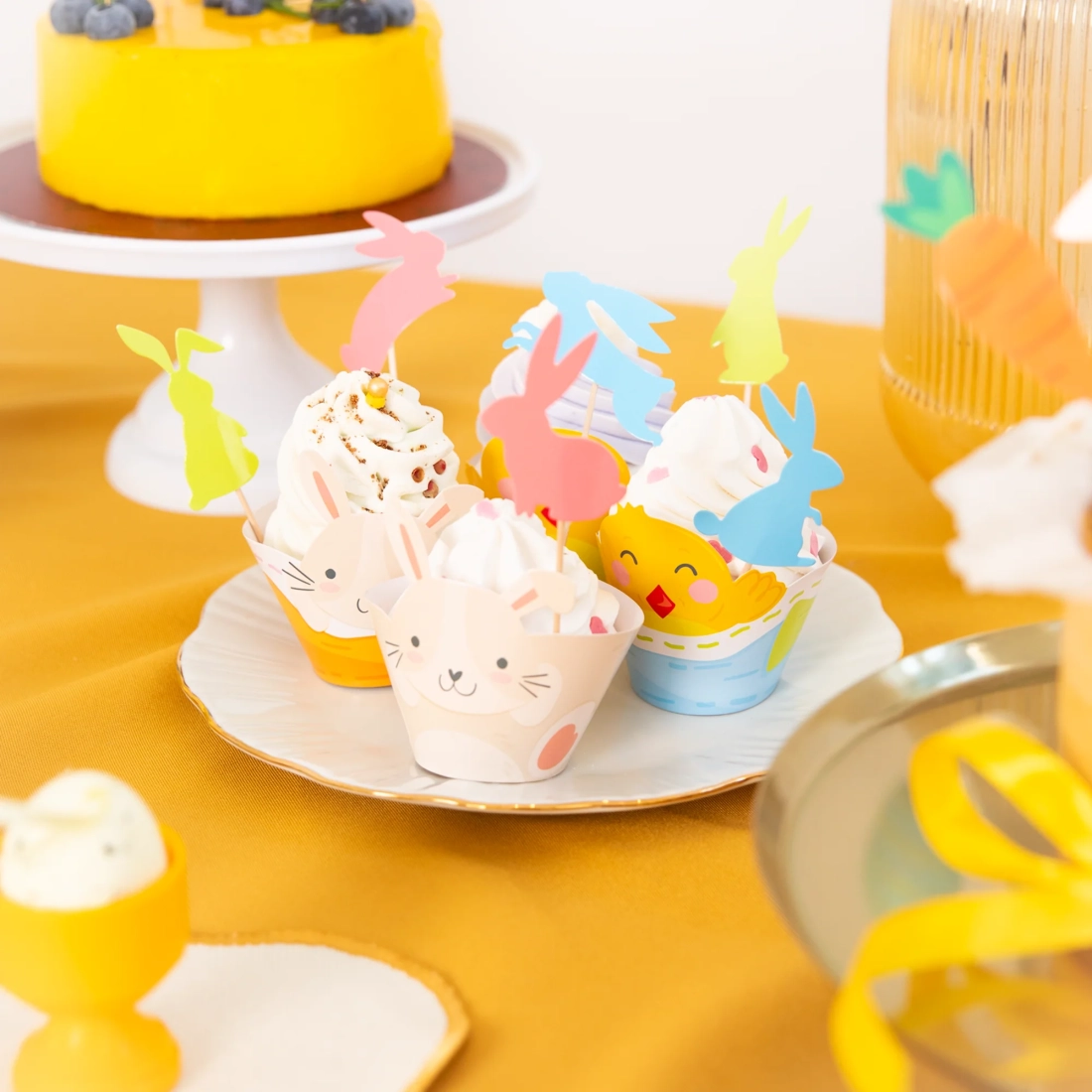 Topper tort iepurași, set 6 buc.