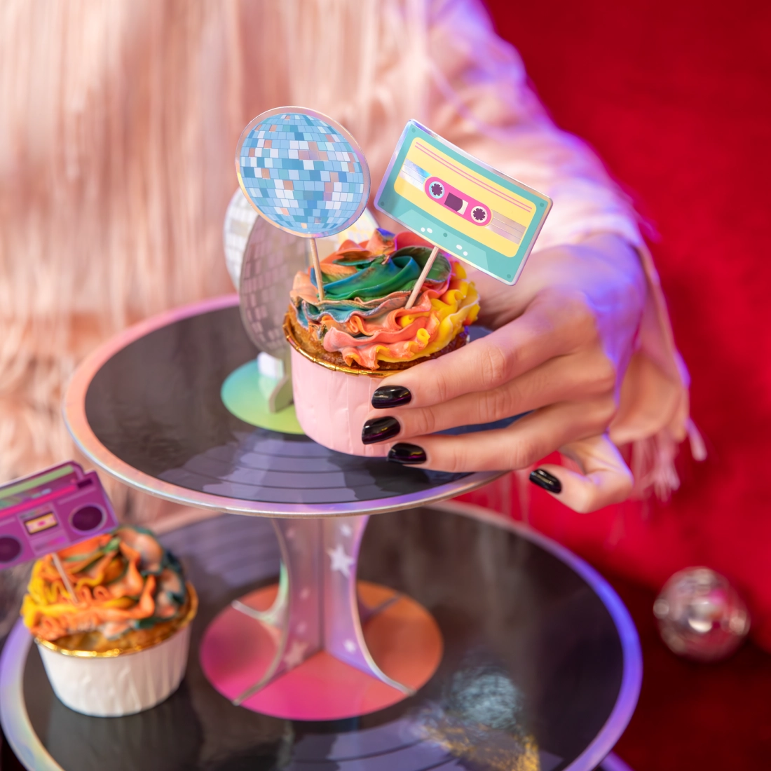 Set topper-e Retro Disco, 8 buc.