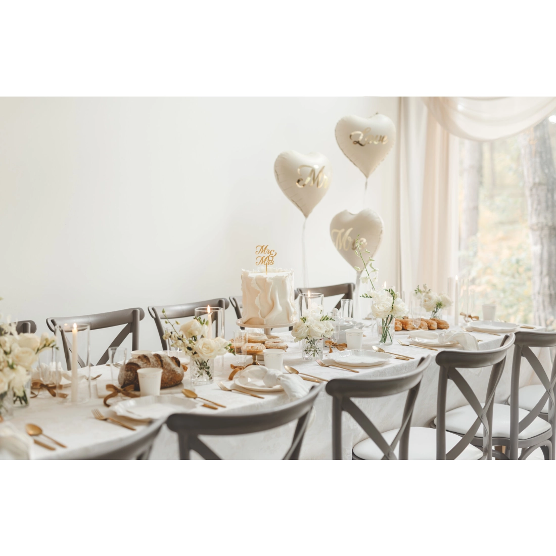 Topper per torta MR & MRS in acrilico dorato