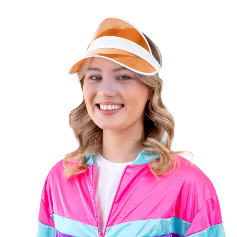 Prozorna sončna vizir kapa za poletno zabavo, oranžna