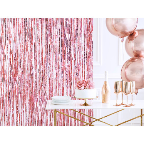 Bleščeča party zavesa rose gold 90x250 cm – dekorativna zastorek