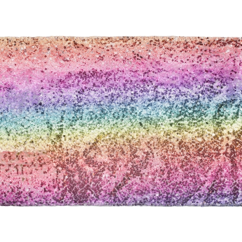 Csillogó színes organza futó flitterekkel 30x500 cm – szivárványhatás