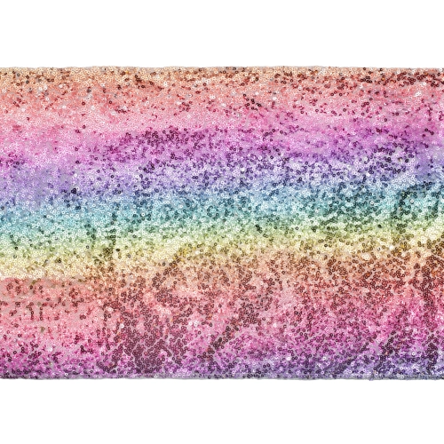 Csillogó színes organza futó flitterekkel 30x500 cm – szivárványhatás