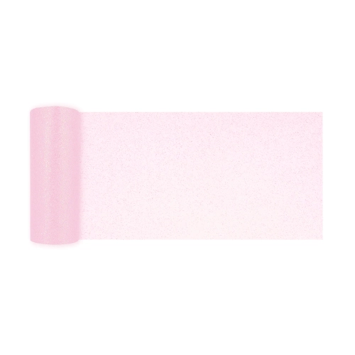 Csillogó tüll partidekorációhoz, világos rózsaszín, 15x900 cm