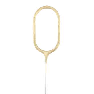 Velika zlata tortna iskrica v obliki številke 0