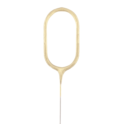 Scânteie mare pentru tort, aurie, în formă de cifra 0