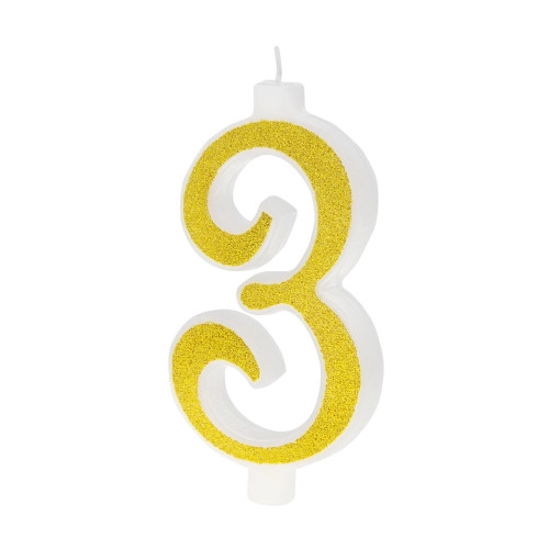 Nagy arany tortagyertya csillámokkal, 3-as szám
