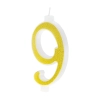 Lumânare mare aurie cu sclipici, cifra 9