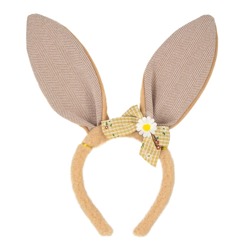 Veľkonočná čelenka zajačie uši s mašličkou béžová