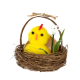 Veľkonočná dekorácia kohútik v košíku 2 ks