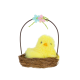 Veľkonočná dekorácia košíček so žltými kuriatkami