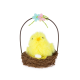 Veľkonočná dekorácia košíček so žltými kuriatkami