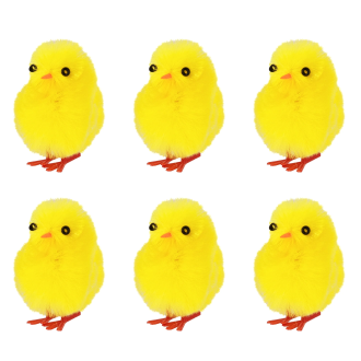 Veľkonočná dekorácia kuriatka žlté 6 ks