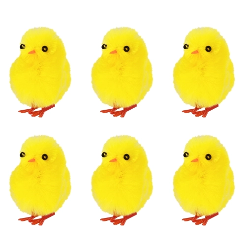 Húsvéti sárga csibedísz, 6 db