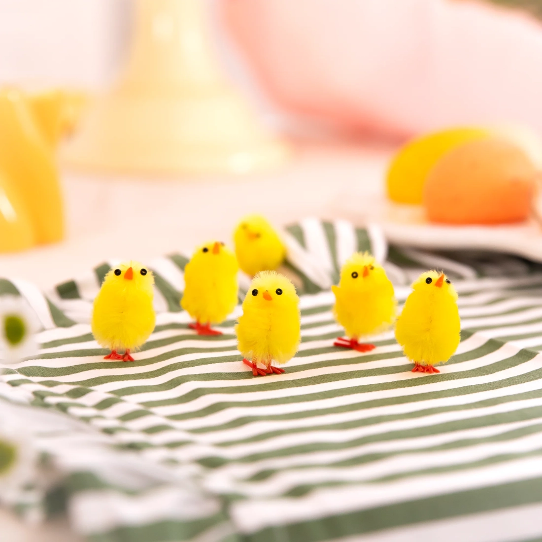 Decorațiune de Paște puișori galbeni, set 6 buc.