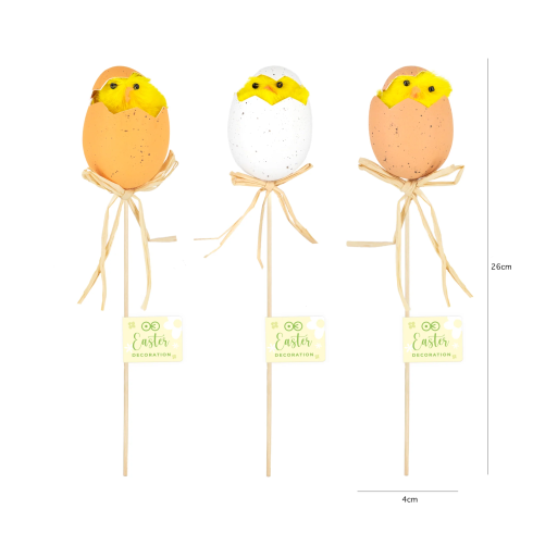 Veľkonočná dekorácia kuriatko na paličke mix farieb