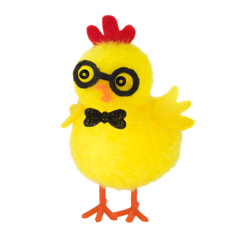 Veľkonočná dekorácia kuriatko v okuliaroch 3 ks