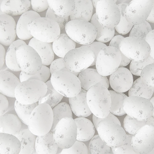 Decorațiune de Paște mini ouă albe, set 50 buc
