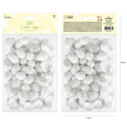 Veľkonočná dekorácia mini vajíčka biele 50 ks