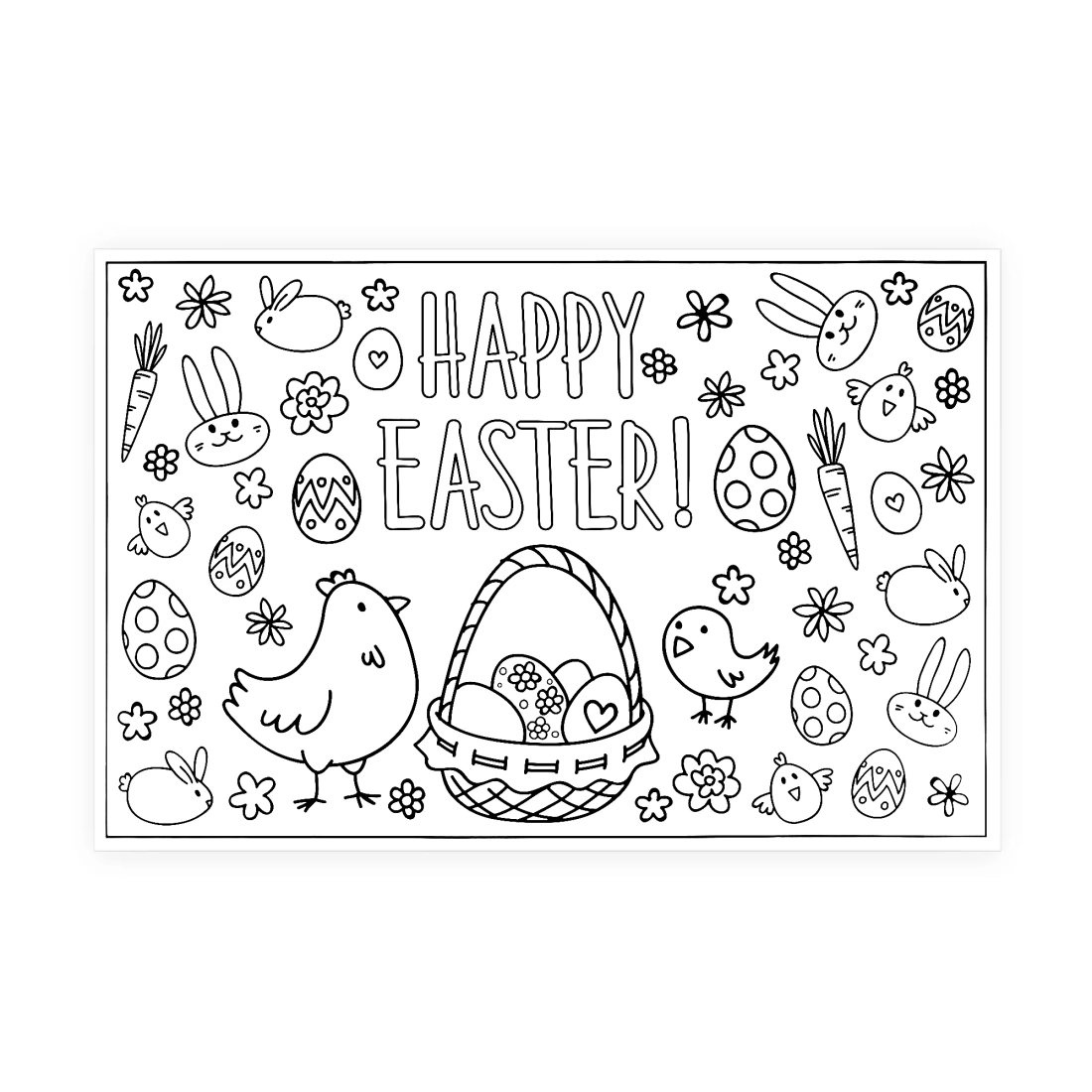 Suport de masă din hârtie pentru colorat, de Paște, 30x46 cm, set 6 buc.
