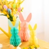 Decorațiune de Paște tip honeycomb cu iepurași, set 3 bucăți