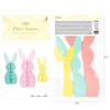 Decorațiune de Paște tip honeycomb cu iepurași, set 3 bucăți