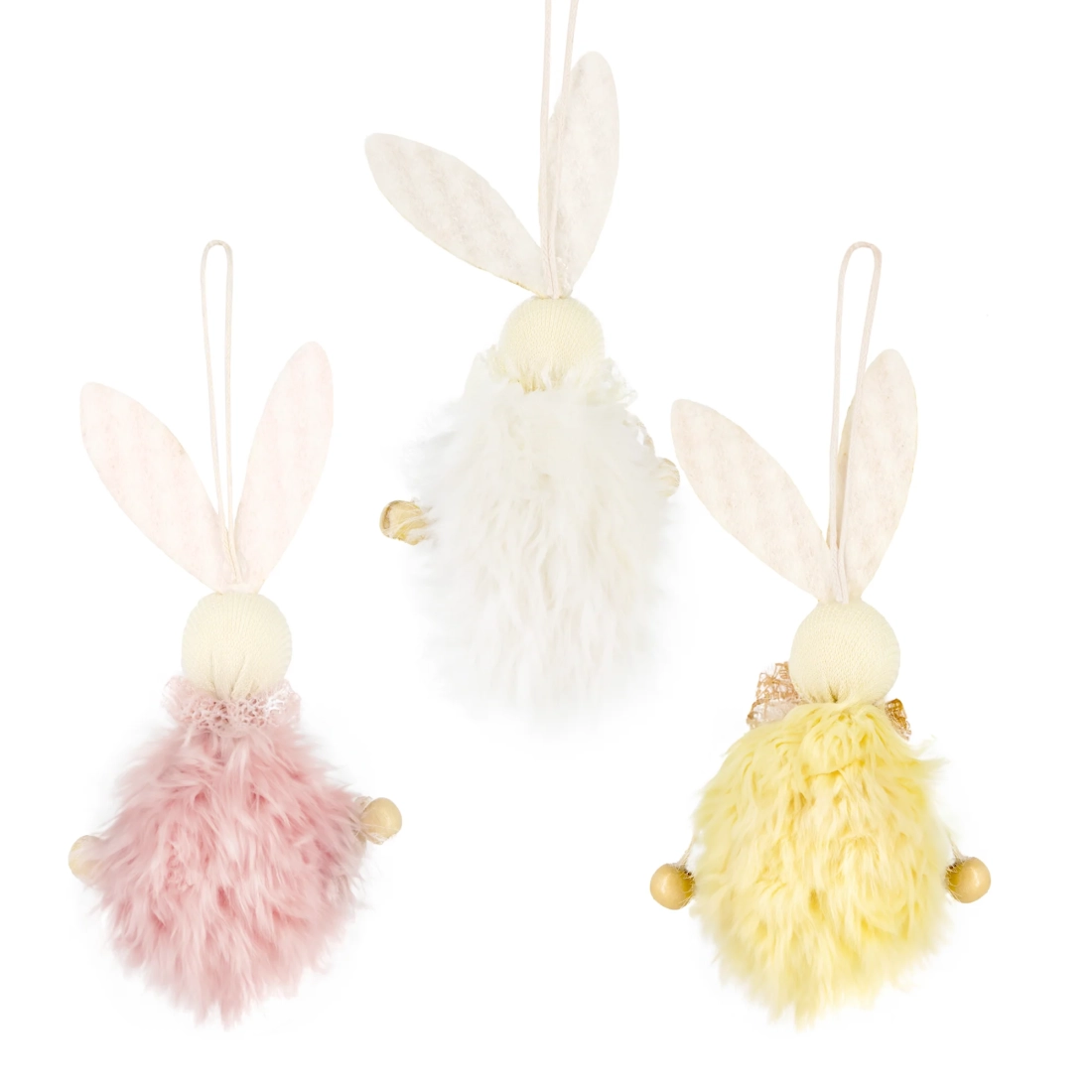 Decorațiune de Paște suspendată, iepuraș pufos, mix de culori