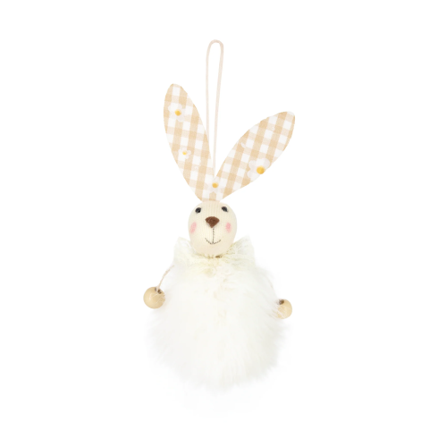 Veľkonočná závesná dekorácia zajačik futrzaný mix farieb