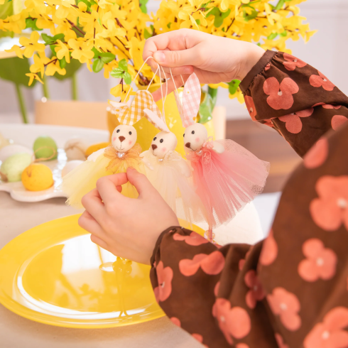 Veľkonočná závesná dekorácia zajačik mix farieb