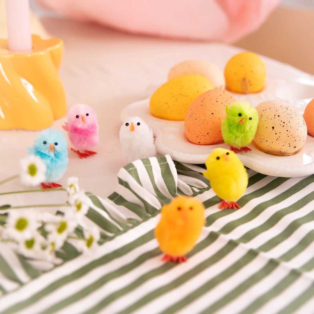 Decorațiuni de Paște puișori, mix de culori, 6 buc.
