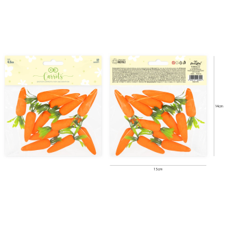 Veľkonočné dekorácie mrkvičky 12 ks