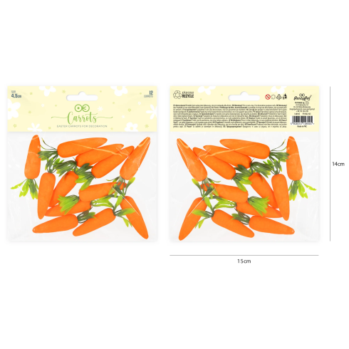Veľkonočné dekorácie mrkvičky 12 ks
