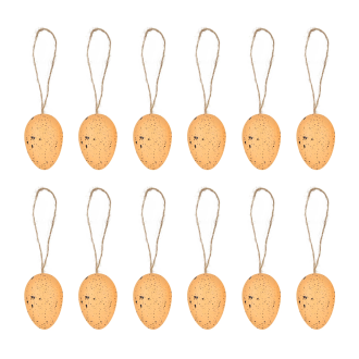 Veľkonočné dekorácie vajíčka zavesené pomarančové 12 ks