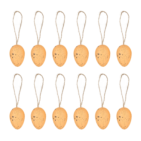 Veľkonočné dekorácie vajíčka zavesené pomarančové 12 ks