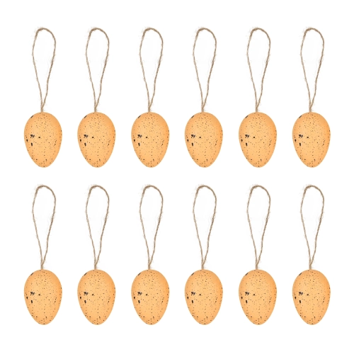 Veľkonočné dekorácie vajíčka zavesené pomarančové 12 ks