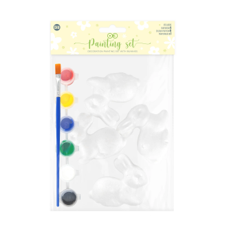 Veľkonočné dekorácie zajace na maľovanie set 4 ks