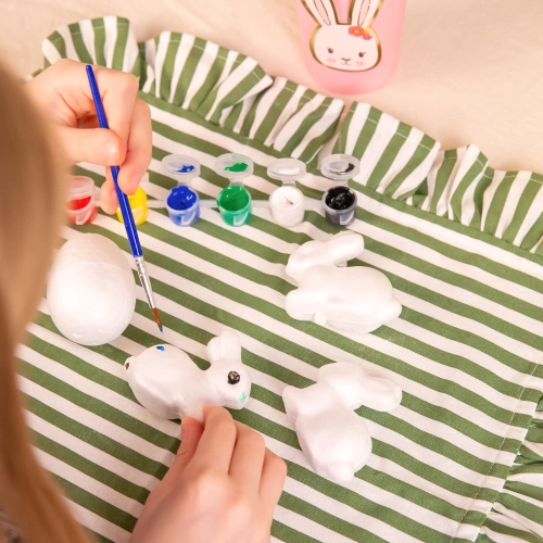 Decorațiuni de Paște iepurași pentru pictat, set 4 buc.