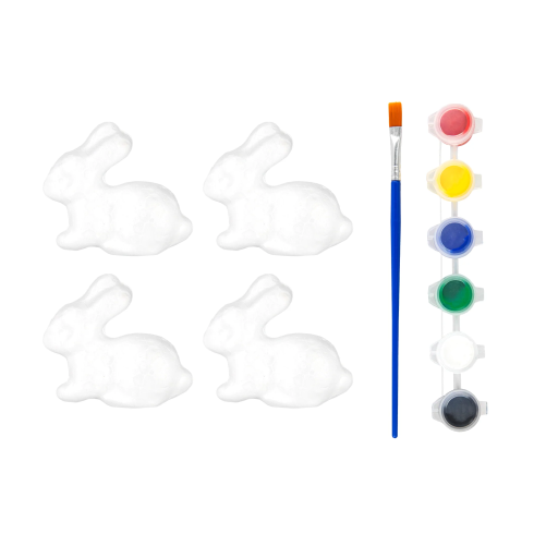 Veľkonočné dekorácie zajace na maľovanie set 4 ks