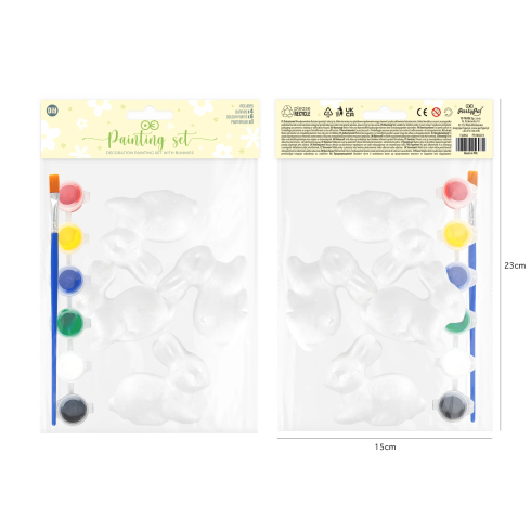 Veľkonočné dekorácie zajace na maľovanie set 4 ks