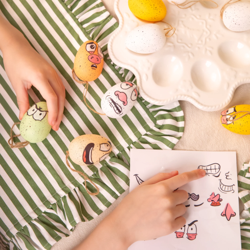 Veľkonočné nálepky na vajíčka vtipné tváre 1 sada