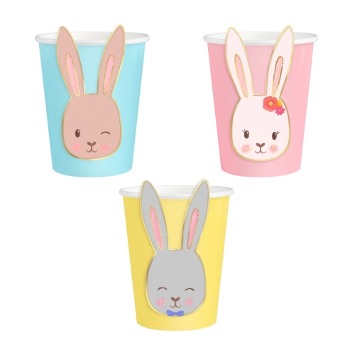 Uskrsne party čaše zeko, mix boja, 6 kom