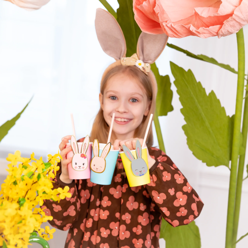 Veľkonočné party poháre zajacik mix farieb 6 ks