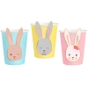 Húsvéti party poharak nyuszi mintával, vegyes színekben, 6 db