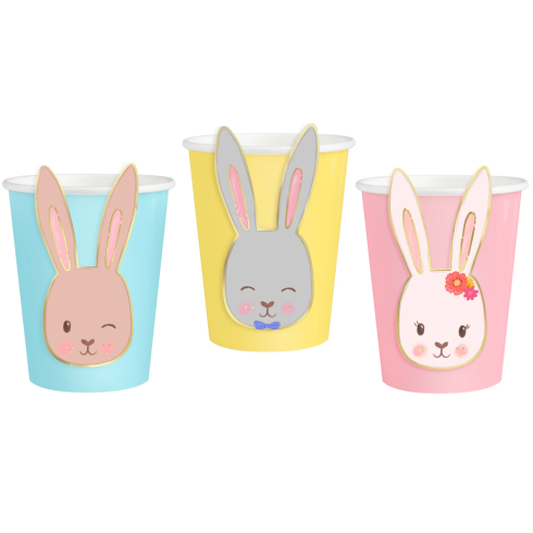 Veľkonočné party poháre zajacik mix farieb 6 ks