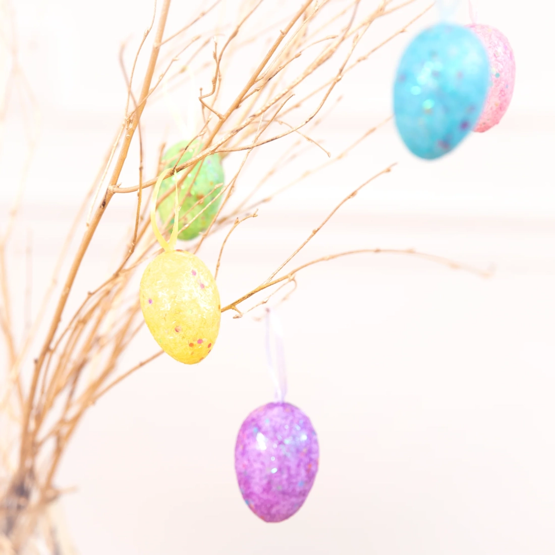 Decorațiuni de Paște agățate, ouă, set 6 bucăți, mix