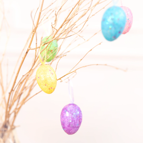 Veľkonočné závesné dekorácie vajíčka 6 ks mix